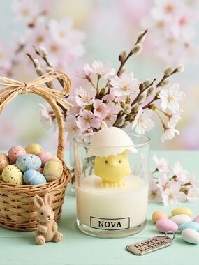 Nova Yellow Chick Easter Candle - Decorative Spring Table Accent